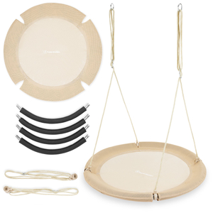 Balançoire nid de cigogne HyperMotion - diamètre 100 cm, couleur beige boho