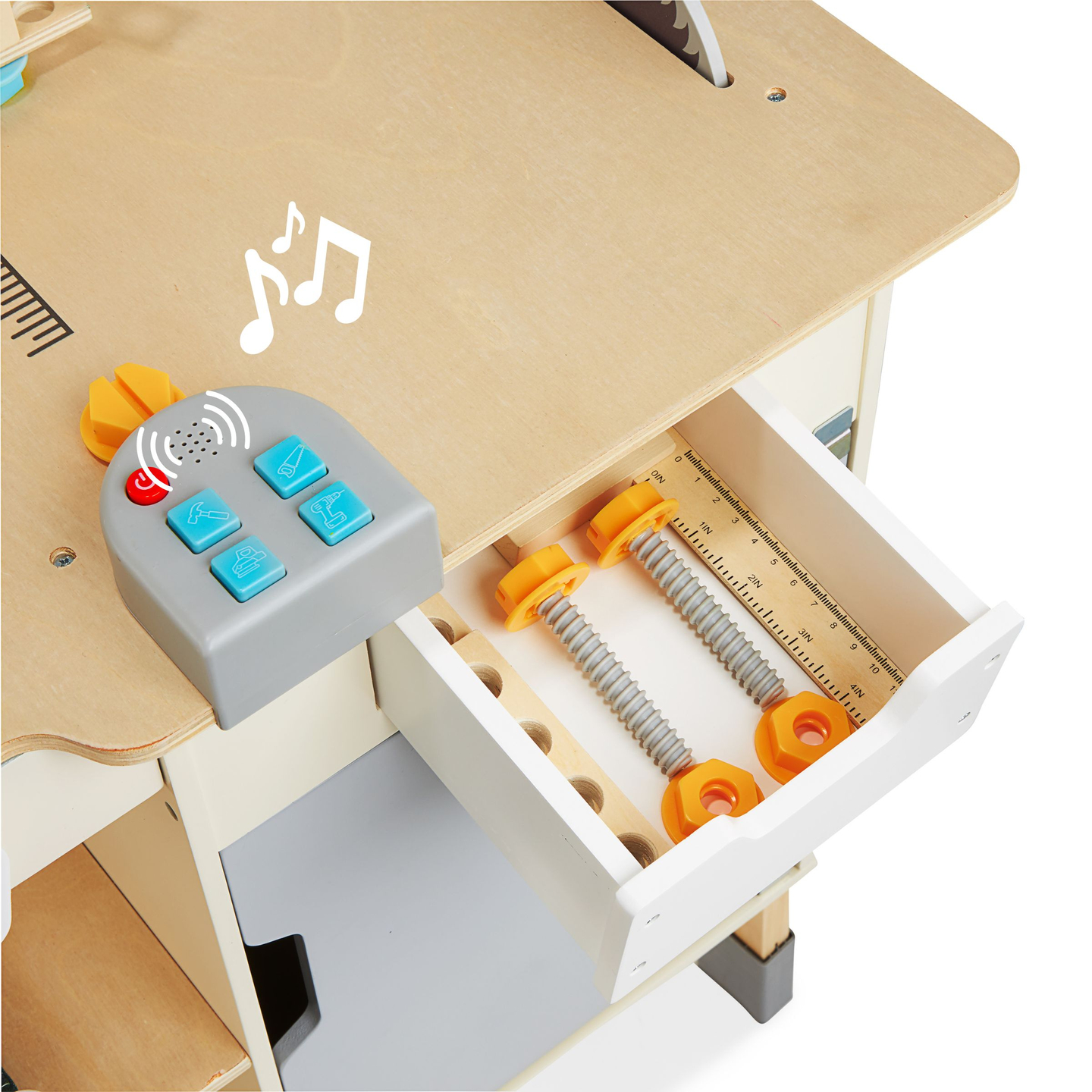 XXL Grand atelier en bois avec outils - set de bricolage, 74 éléments