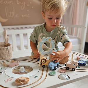 Table éducative en bois 10in1 avec animaux et train