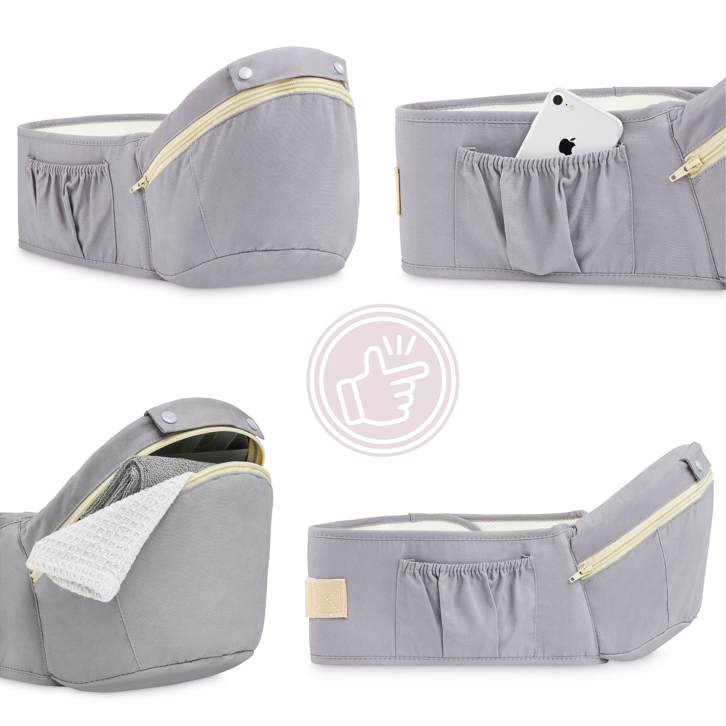 Porte-bébé ergonomique - AMY 10in1 - 0-36 mois, gris