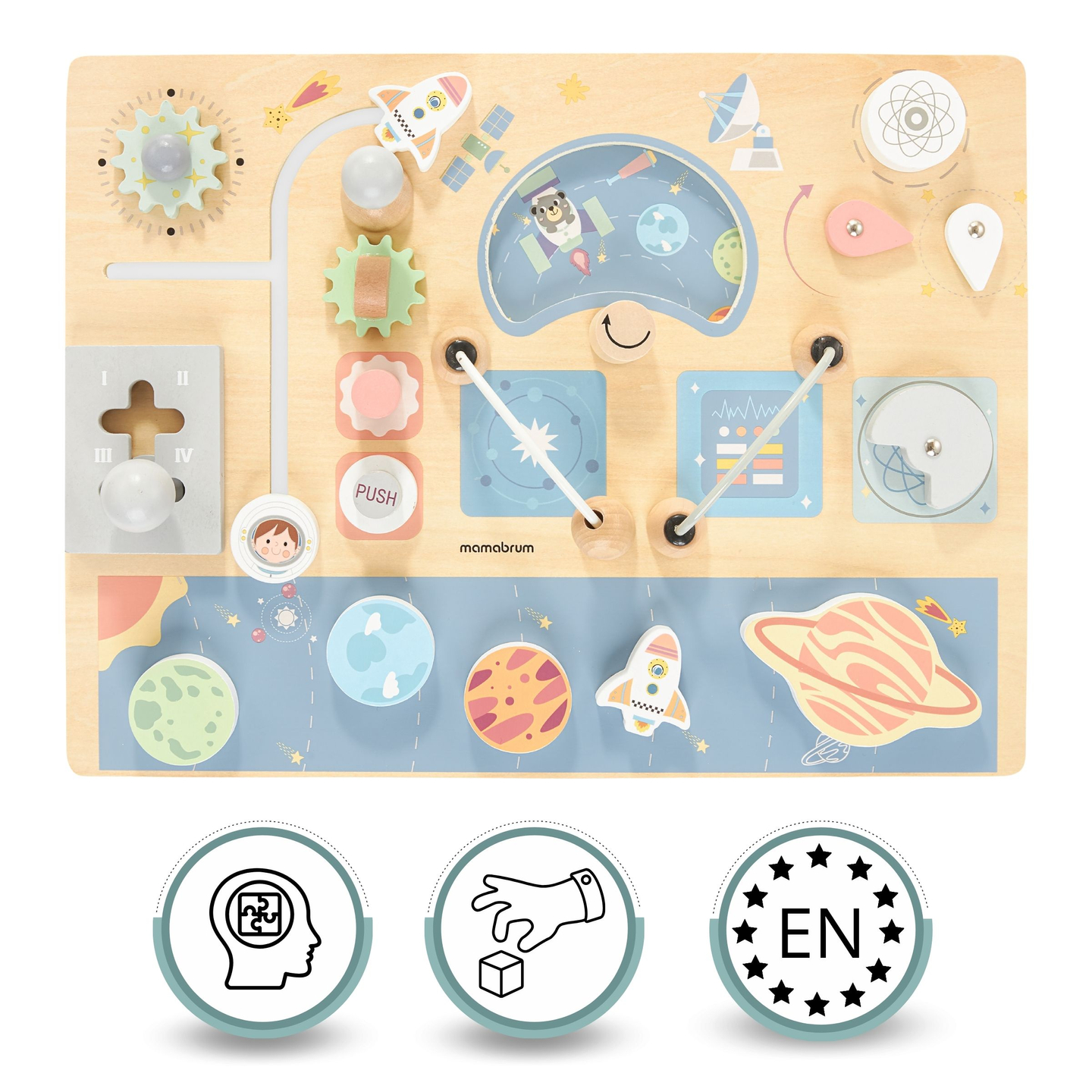 Tableau de manipulation en bois - Cosmos