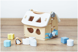 Trieur - maison éducative en bois avec des blocs