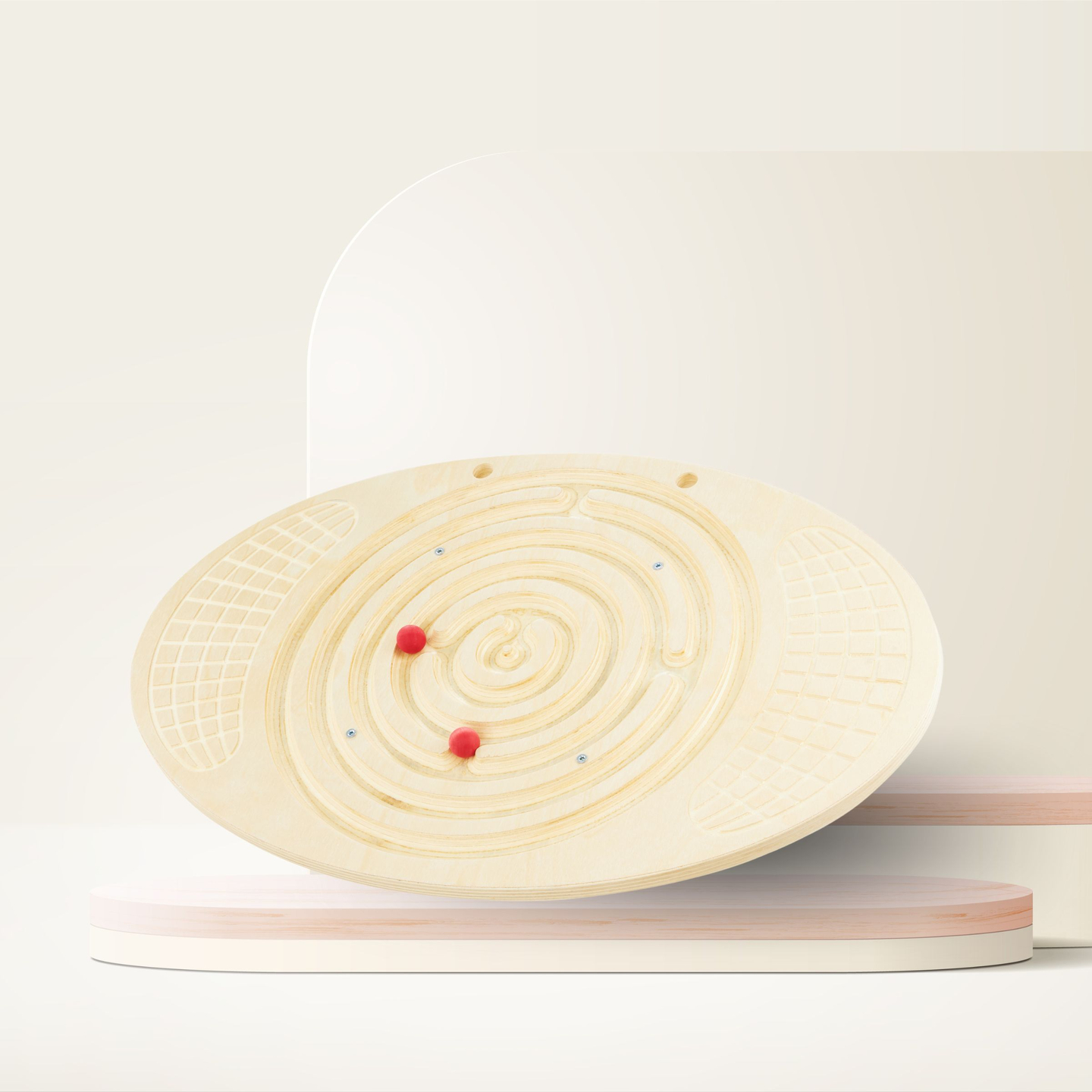 Planche d'équilibre en bois avec labyrinthe et balles - balance rocker