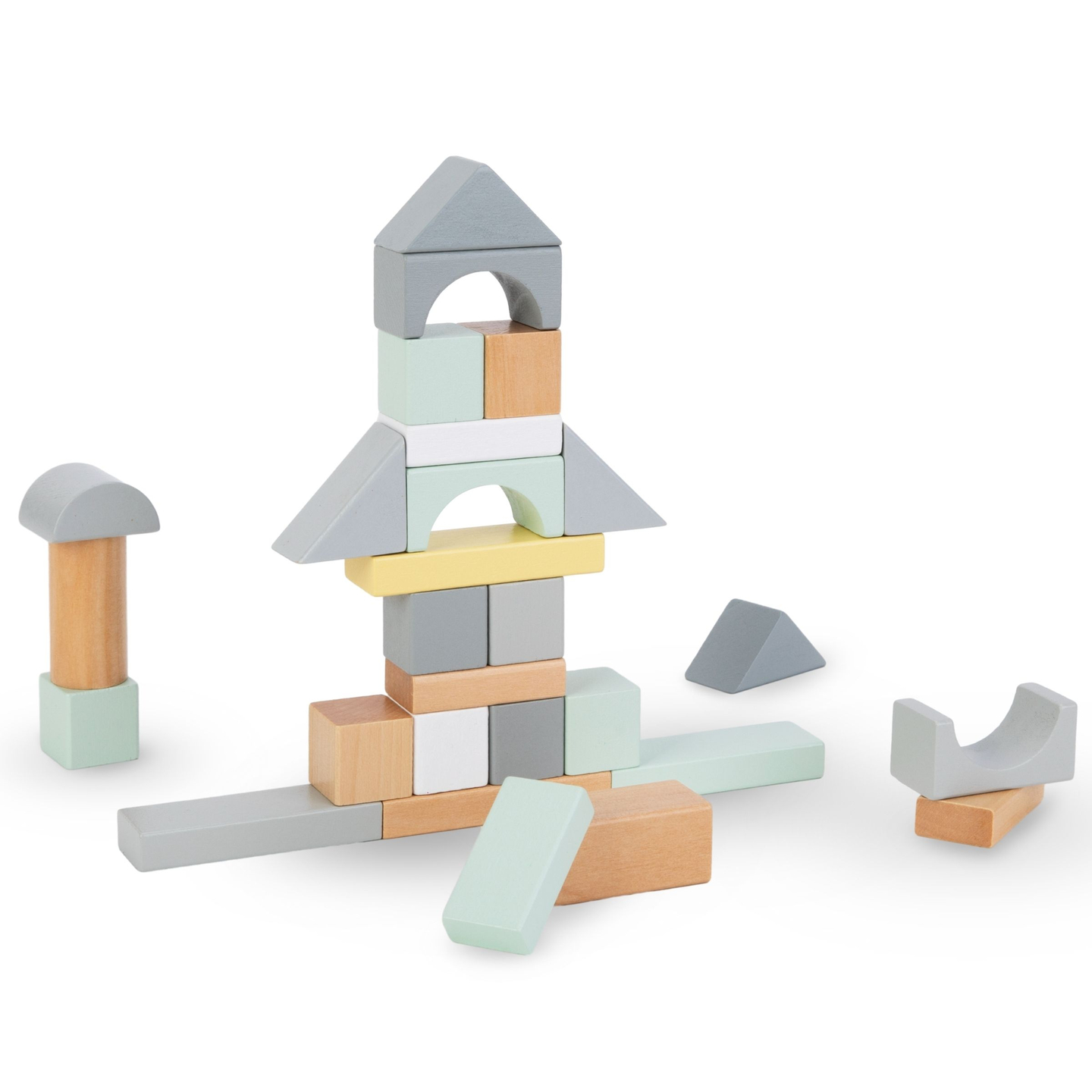 Blocs de bois pastel - lot de 100 pièces XL