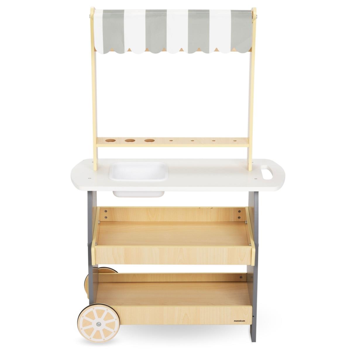 Glacier à roulettes en bois - chariot à glaces