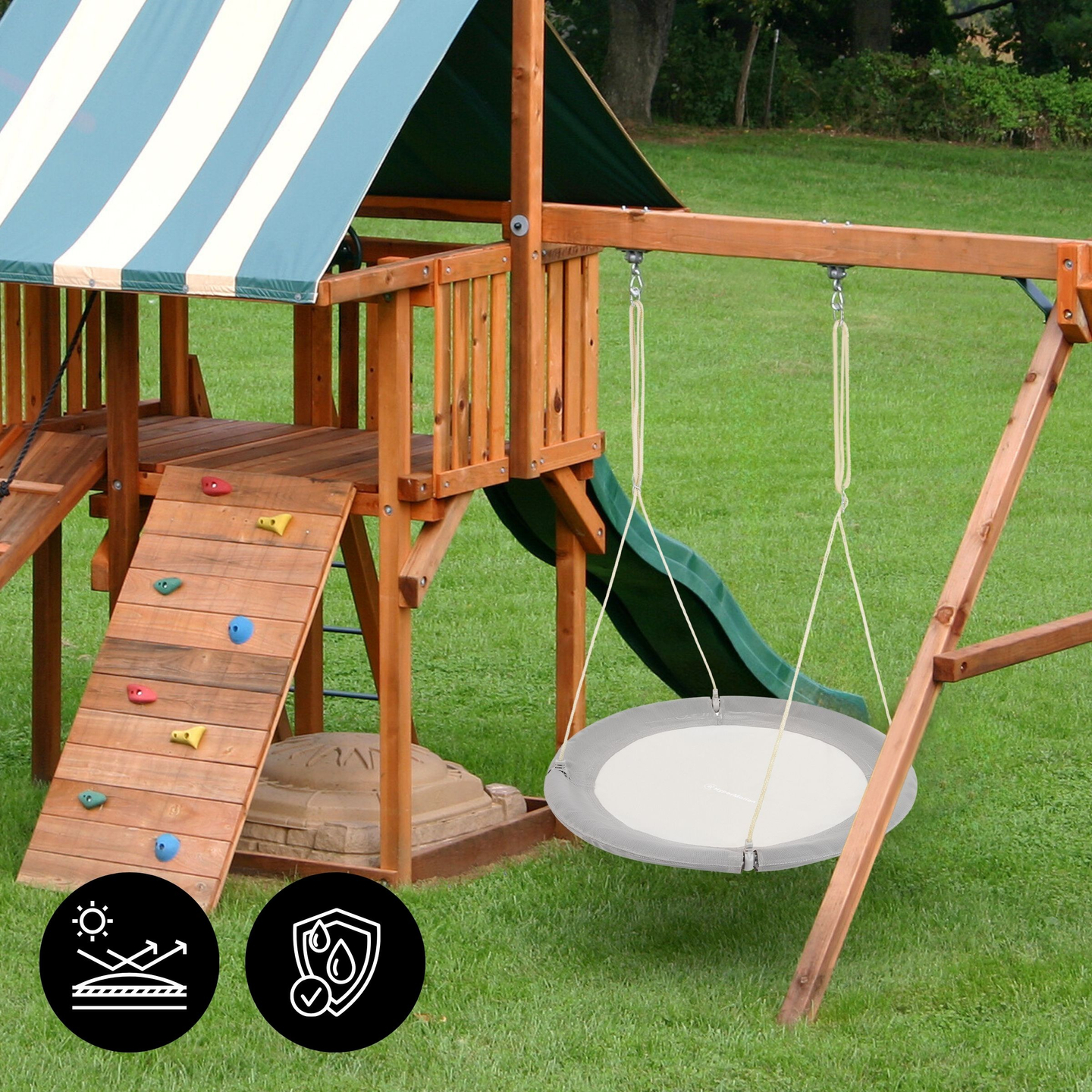 Balançoire nid de cigogne HyperMotion - diamètre 100 cm, couleur grise