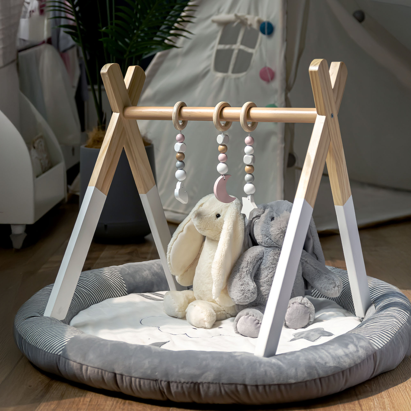 Support éducatif en bois Baby Gym - couleur blanche