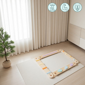 Grand parcours sensoriel en bois - piste d'équilibre - 9 éléments