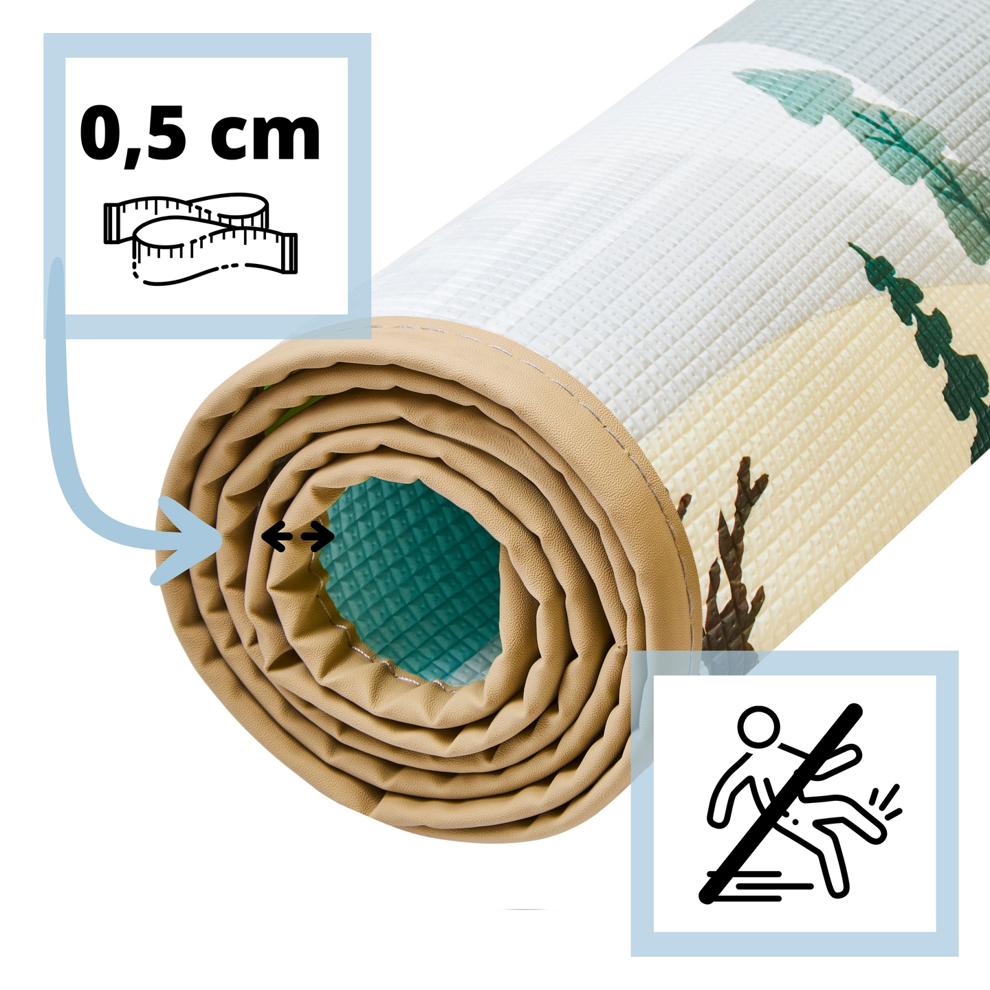 Tapis en mousse double face - fairyland / winter town