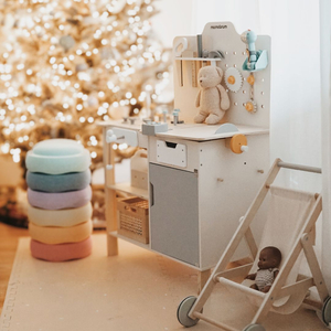 XXL Grand atelier en bois avec outils - set de bricolage, 74 éléments