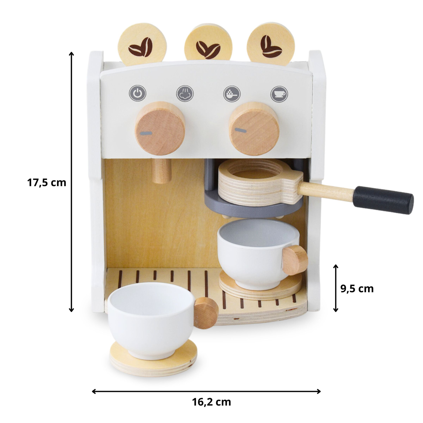 Cafetière et théière en bois avec accessoires - coffee shop
