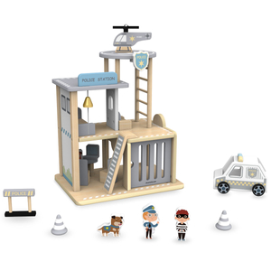 Poste de police en bois avec accessoires