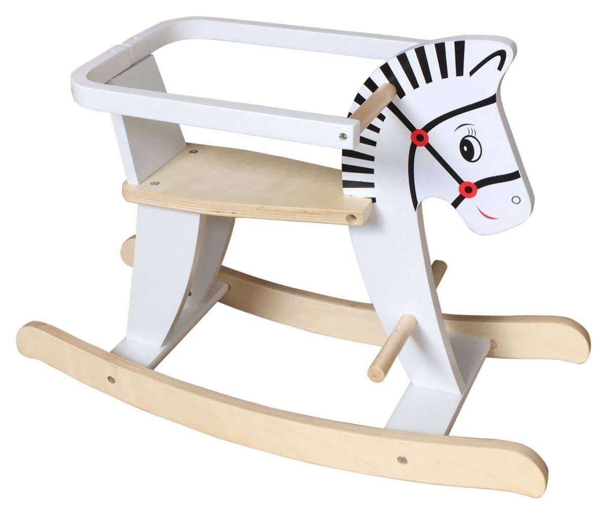 Cheval à bascule en bois avec garde-fou K11