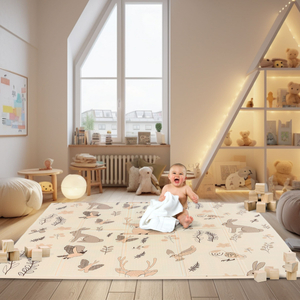 Tapis en mousse pliable double face 180 x 120 x 1 cm - Forêt Magique/Rues d'Automne - bohème