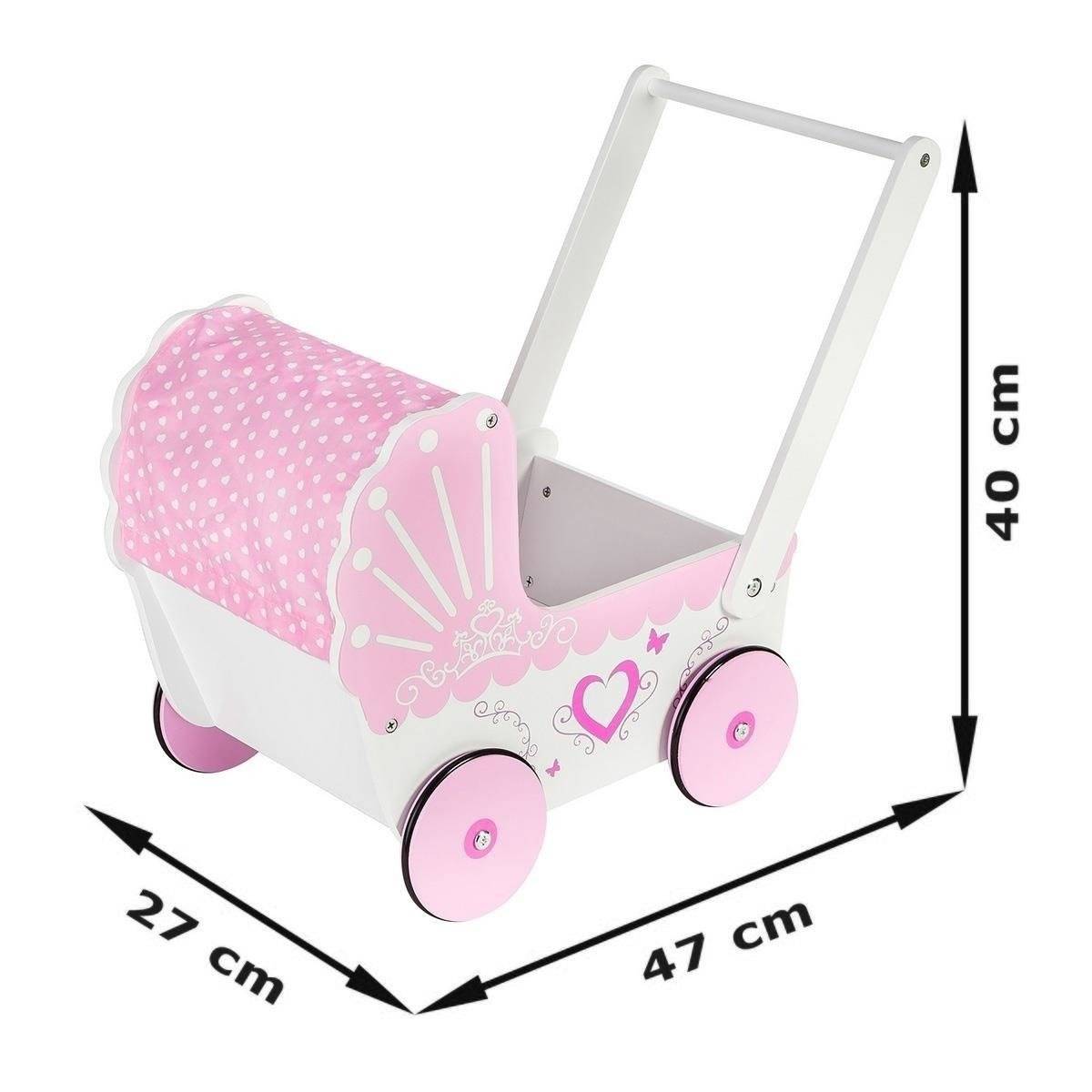 Chariot de poupées en bois