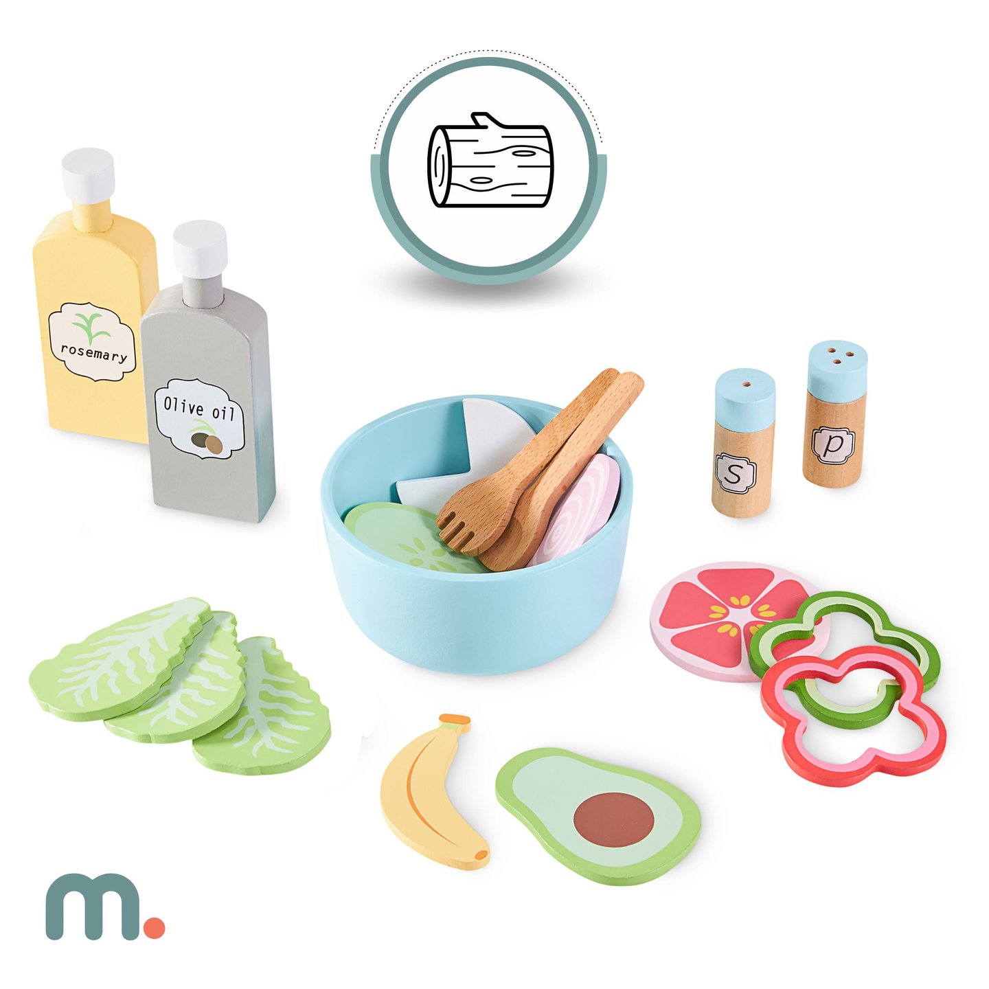 XXXXL grande cuisine interactive en bois avec éclairage LED, lave-linge, micro-ondes, machine à café et set de fruits et légumes - 50 éléments