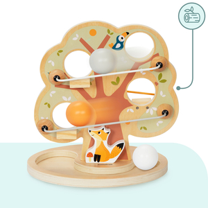 Piste de glisse à billes en bois - Arbre vert