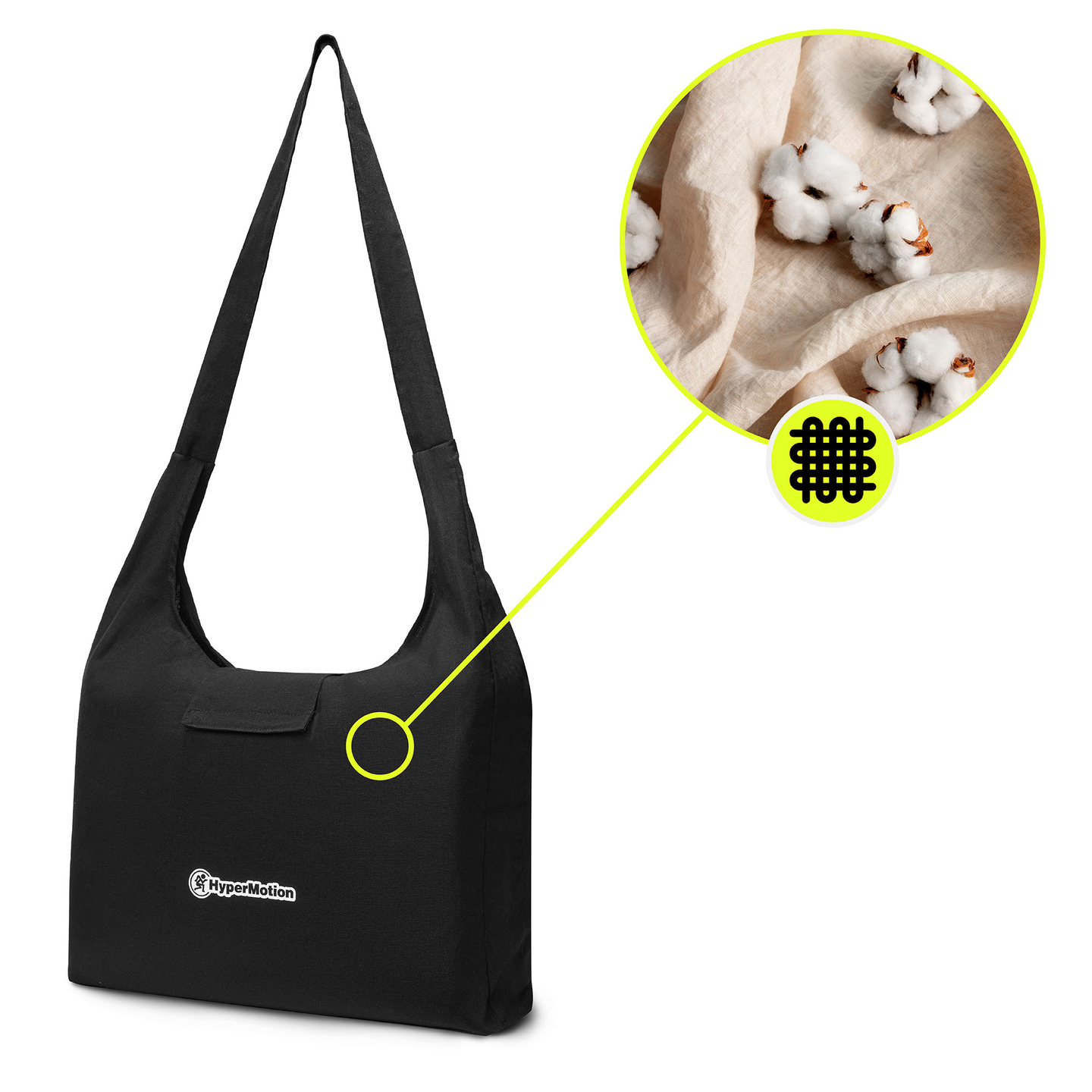 Tapis d'acupression en lin écologique avec coussin en fibres de coco et sarrasin – 68 cm HyperMotion Noir et Blanc