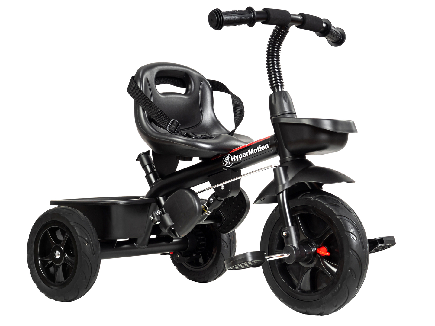 HyperMotion TOBI VECTOR tricycle - roues gonflables éternelles + barre de poussée. Couleur : noir.