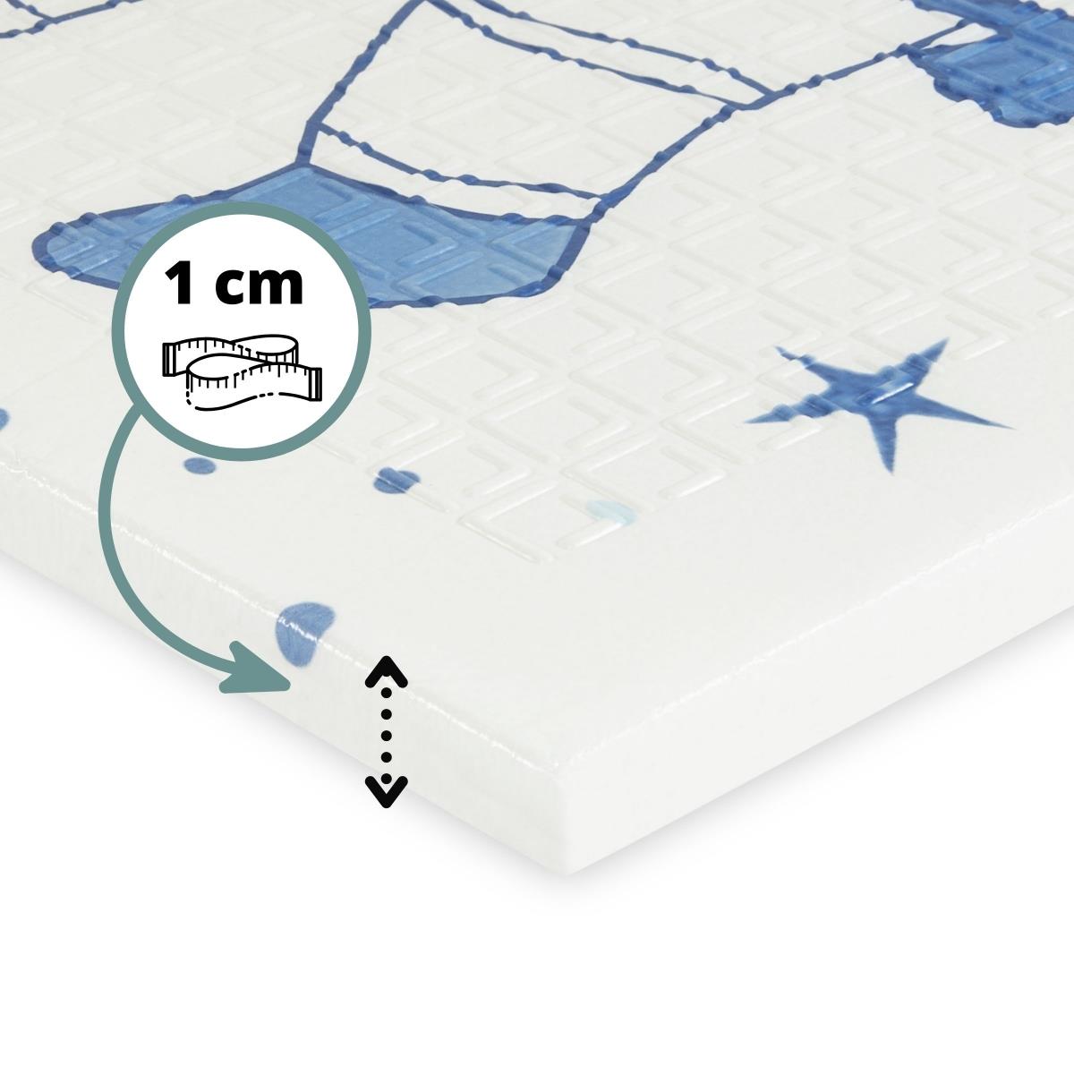 Tapis pliant double face en mousse 180 x 120 x 1cm - Cosmos/Triangles géométriques