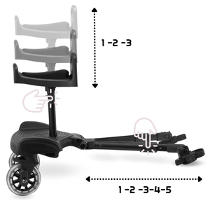 Extension de landau avec siège réglable et système de fixation universel - Moby-System BUGGY2GO