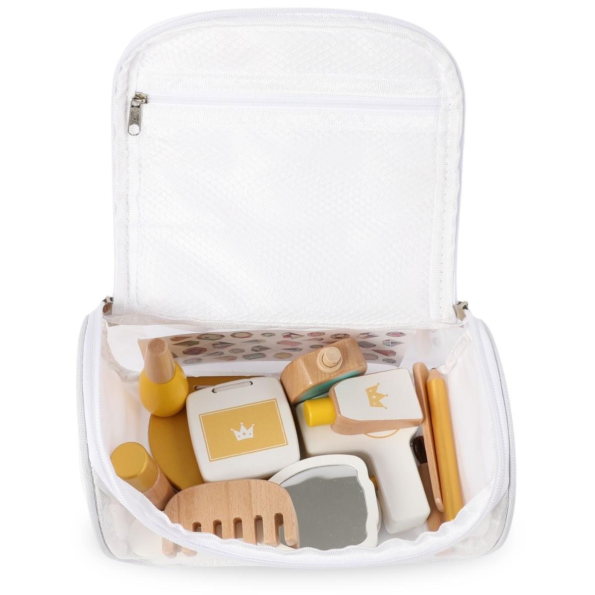 Set de maquillage pour enfants - trousse de maquillage + accessoires en bois, 15 pièces