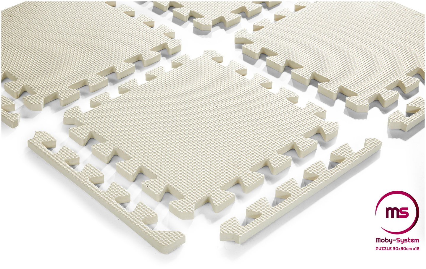 Puzzle en mousse 12pcs. - tapis de mousse éducatif 120 x 90 x 1.2cm avec bordure - gris