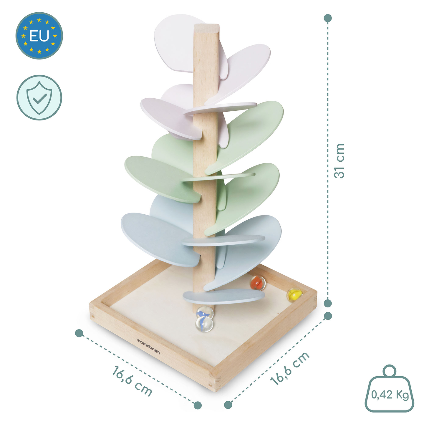 Culodrome en bois - arbre à sons avec boules