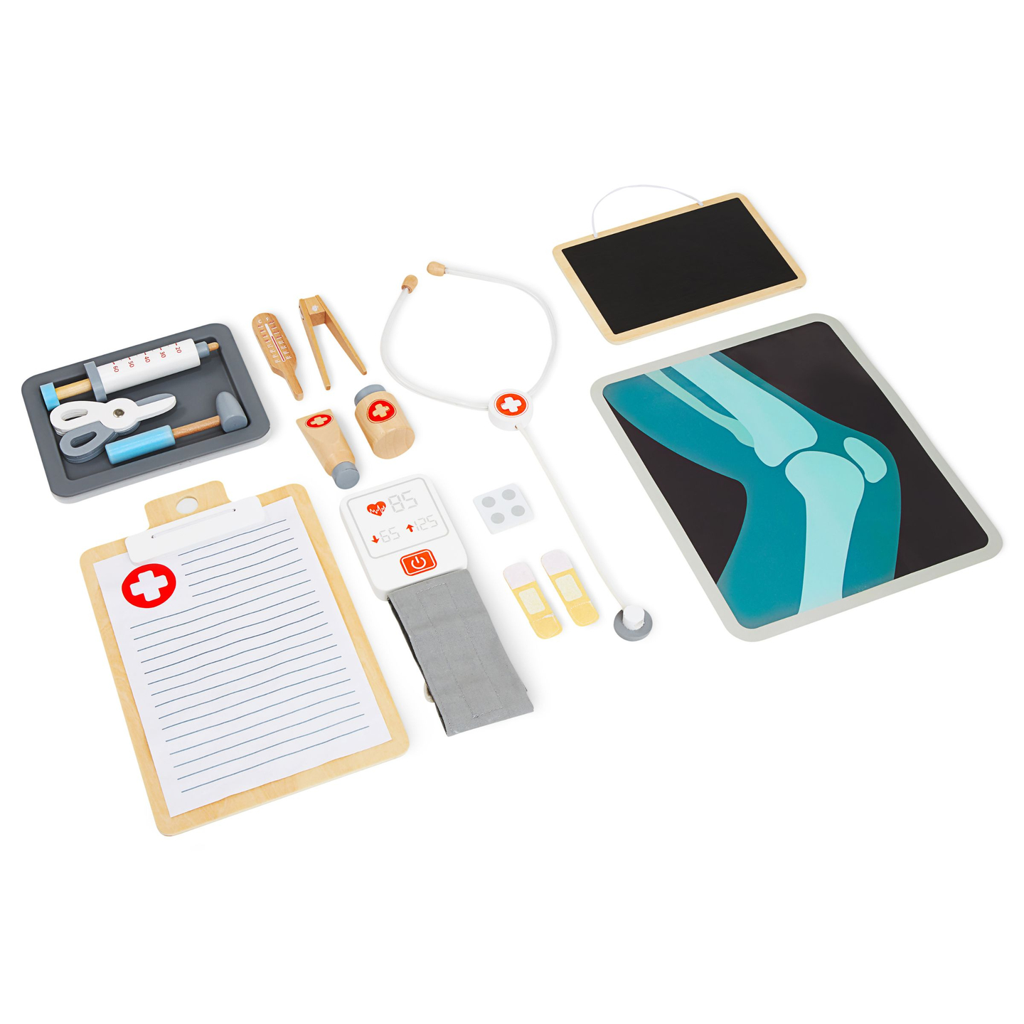 Cabinet médical en bois hôpital XXL - set de médecin avec accessoires