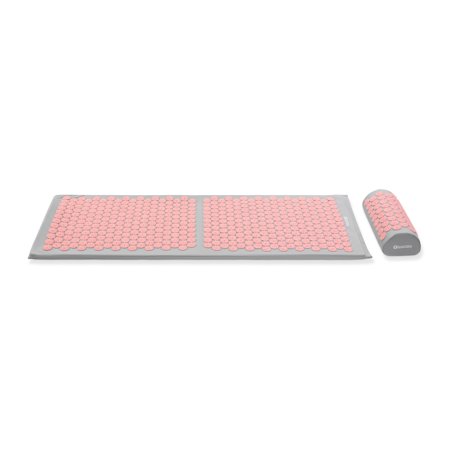 Grand tapis d'acupression avec coussin et housse - 130 cm HyperMotion gris et rose