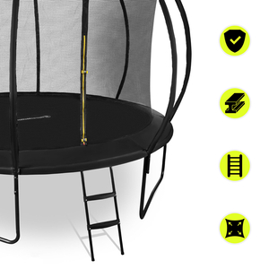 Trampoline de jardin XXL pour enfant HyperMotion - 366 cm 12FT - avec échelle et filet intérieur - pour maison et jardin - 150kg max