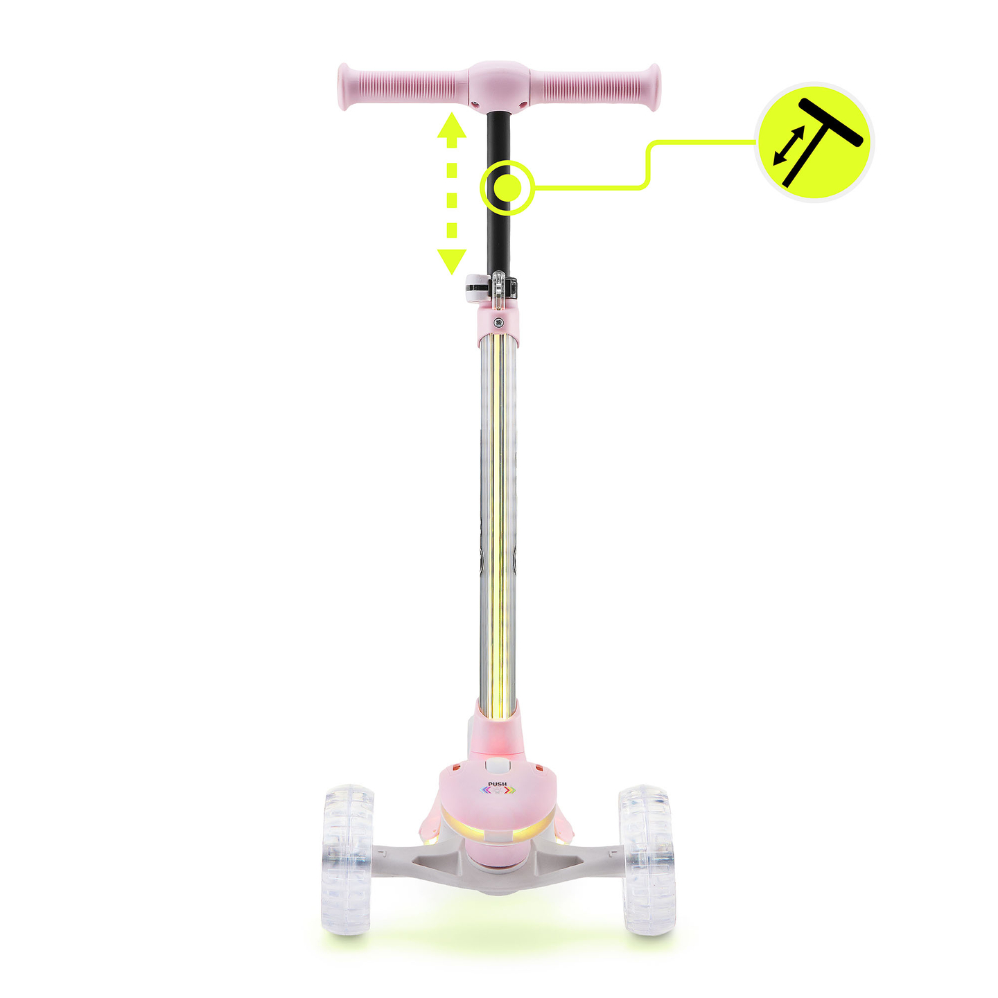 Trottinette d'équilibre HyperMotion BECKY - Éclairage LED RGB, rose