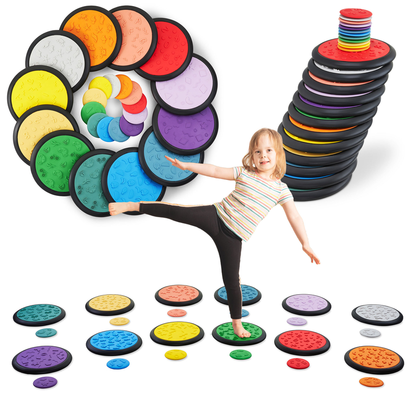 Disques sensoriels colorés pour enfants - 24 pièces