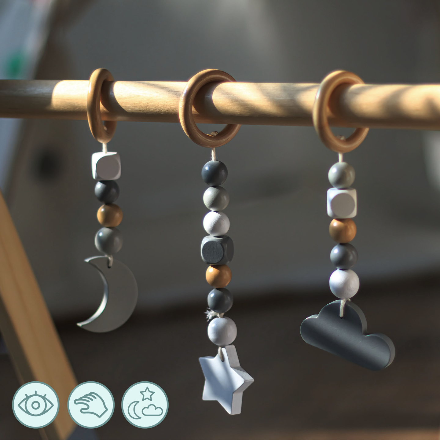Support éducatif en bois Baby Gym - couleur grise