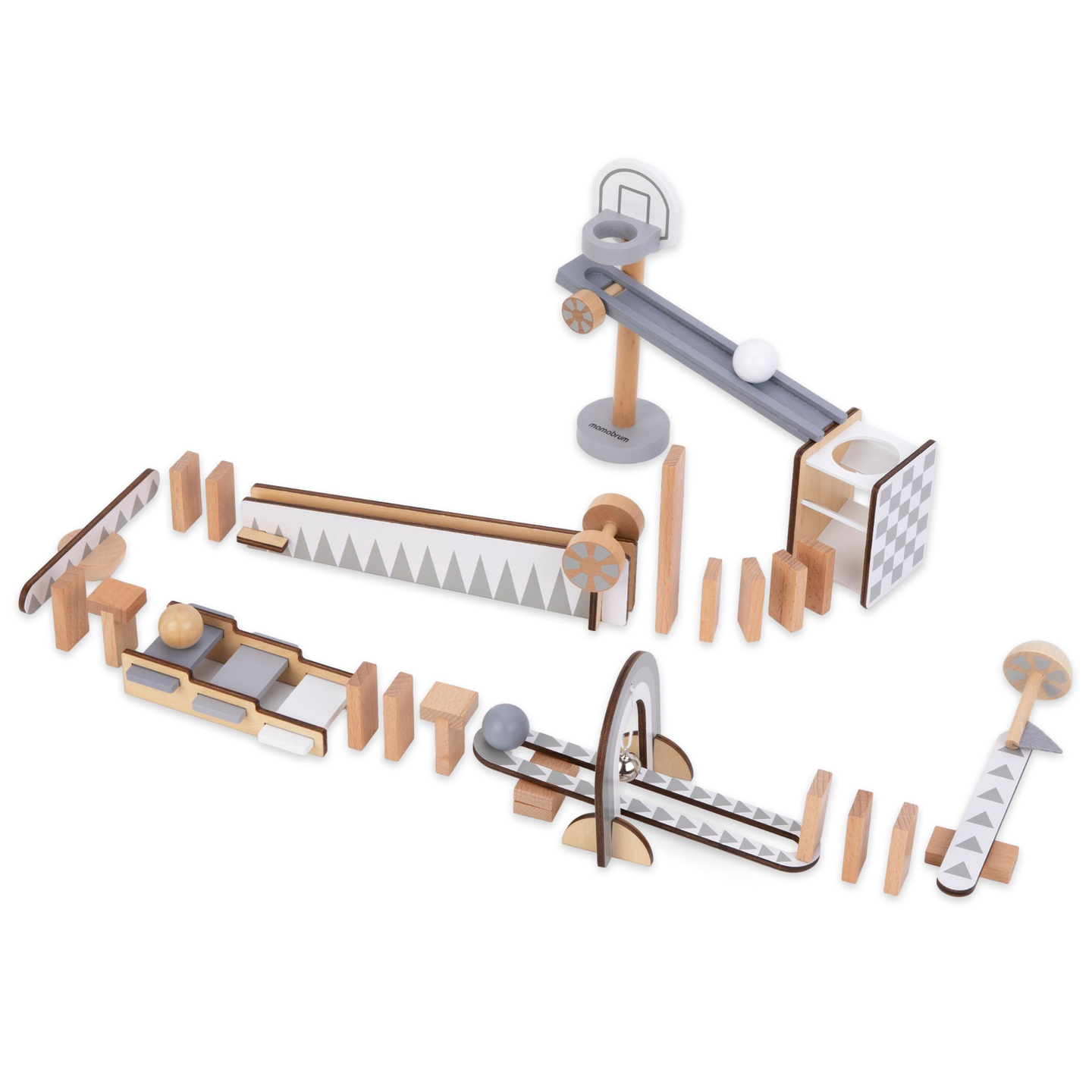 Blocs de dominos en bois - parcours d'obstacles - 48 éléments