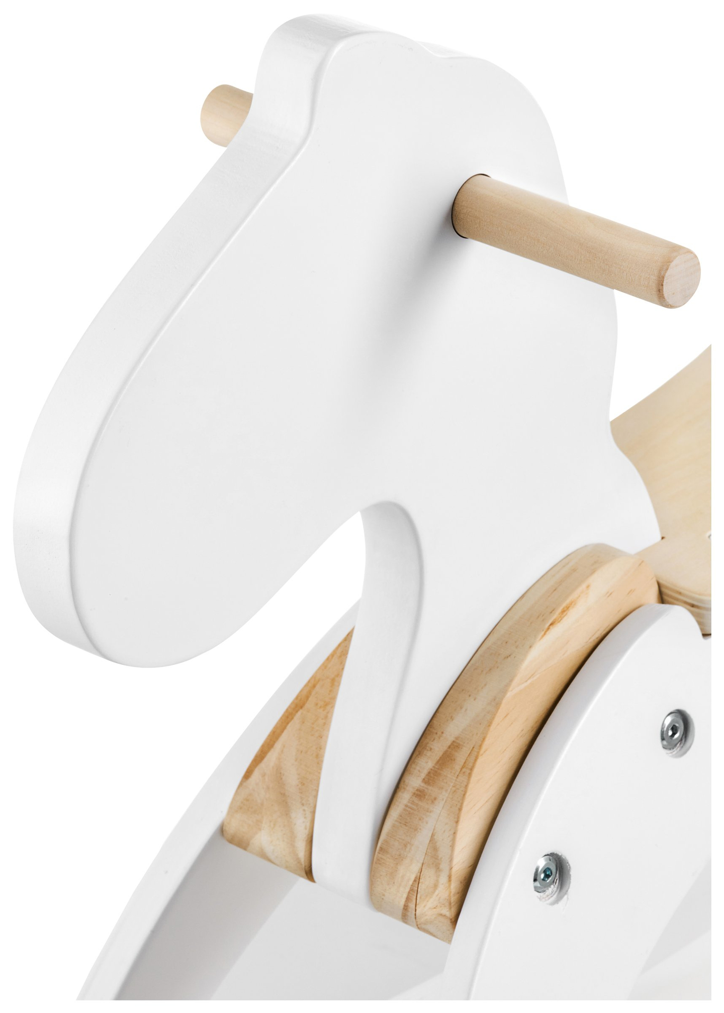 Cheval à bascule en bois - blanc - à partir de 12 mois.