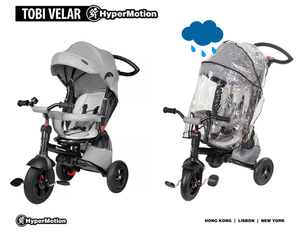 Tricycle Tobi Velar + film de pluie - gris