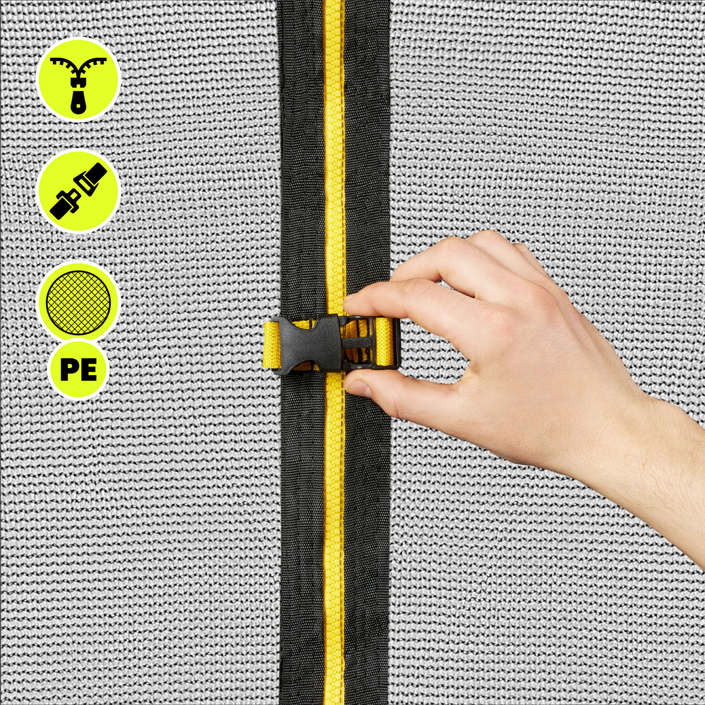 Trampoline de jardin XXL pour enfant HyperMotion - 366 cm 12FT - avec échelle et filet intérieur - pour maison et jardin - 150kg max