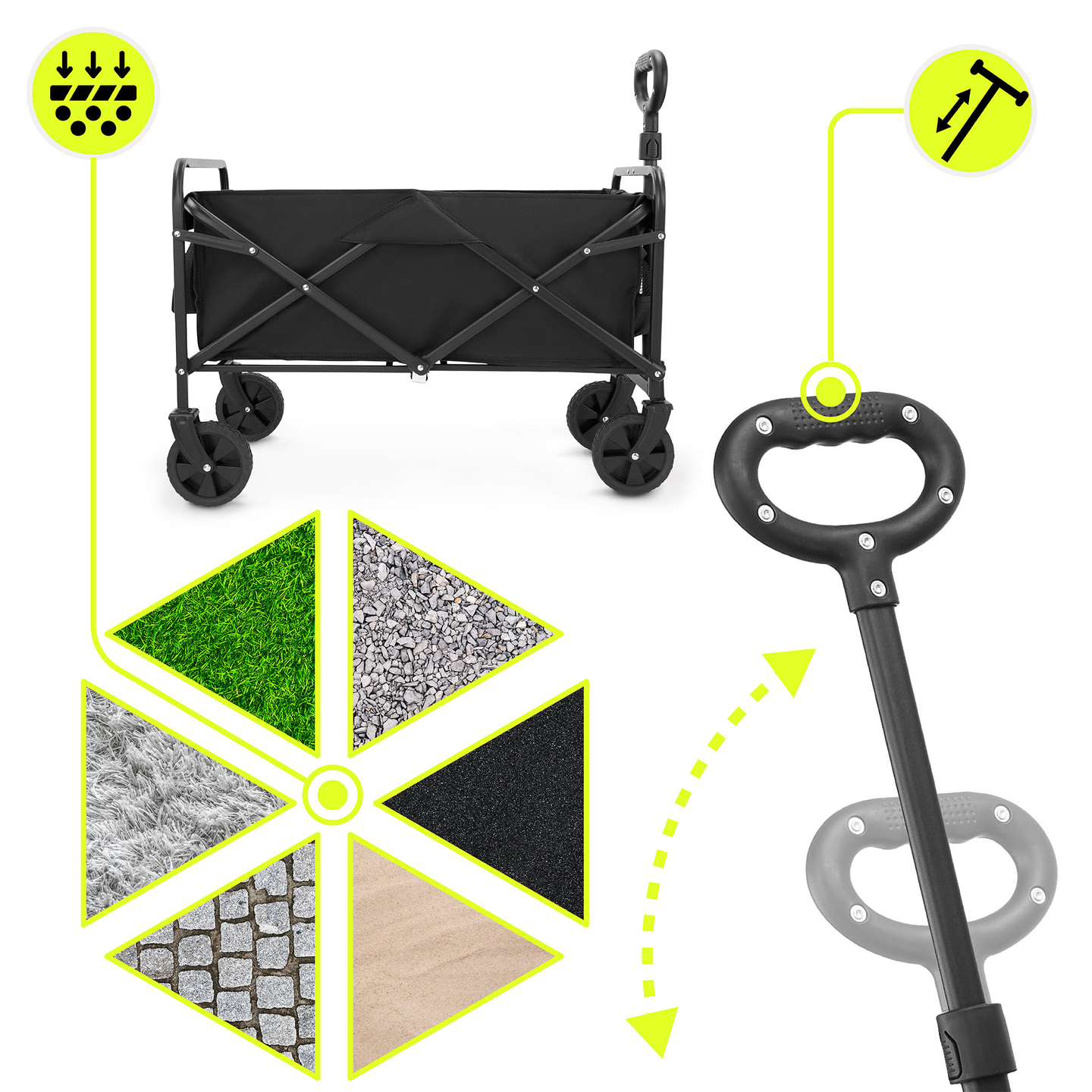 Fauteuil roulant de plage pliant HyperMotion - noir, 80 kg