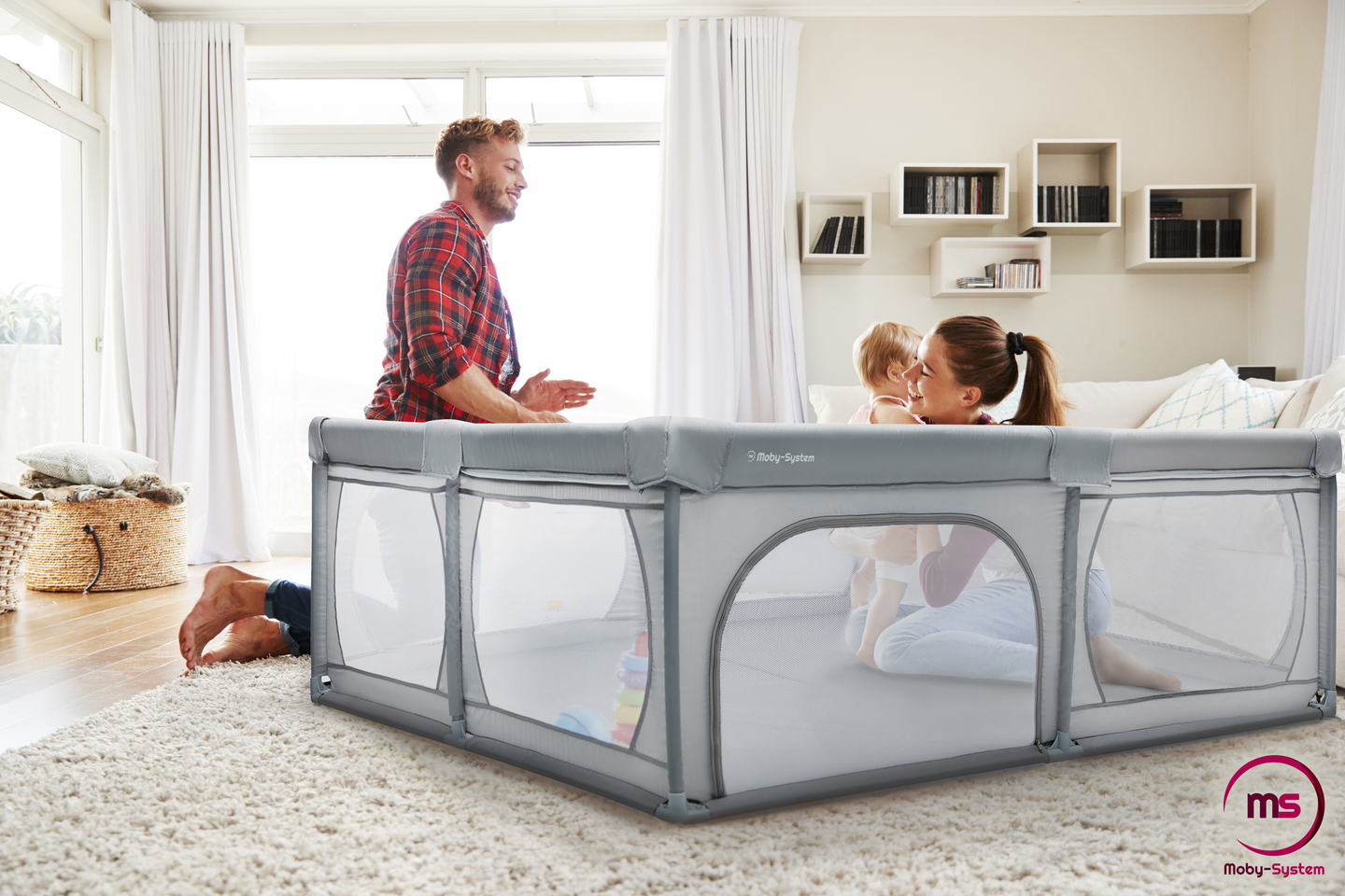 Grand parc à jouets 200 cm x 140 cm - aire de jeux pour bébés, piscine sèche