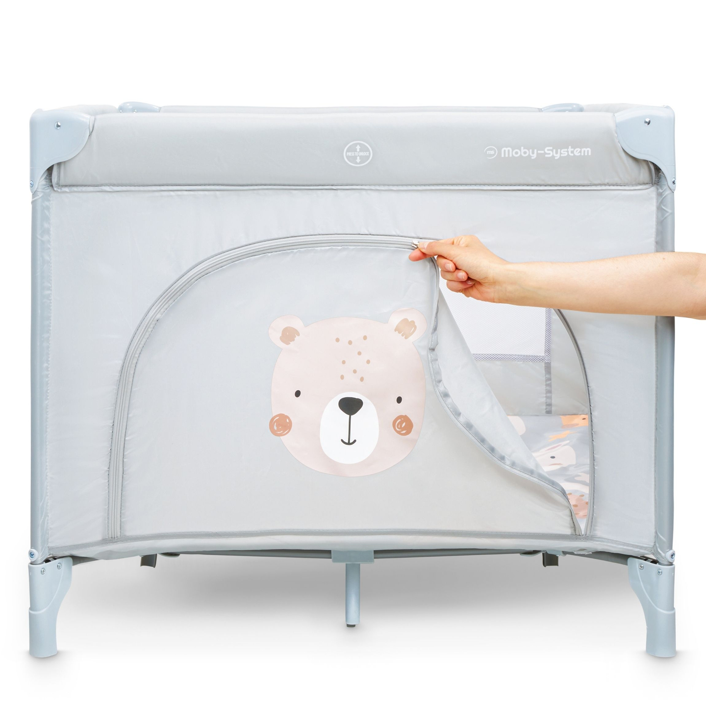 Parc pliant, lit de voyage pour bébé avec matelas et sac de transport - Teddy Bear