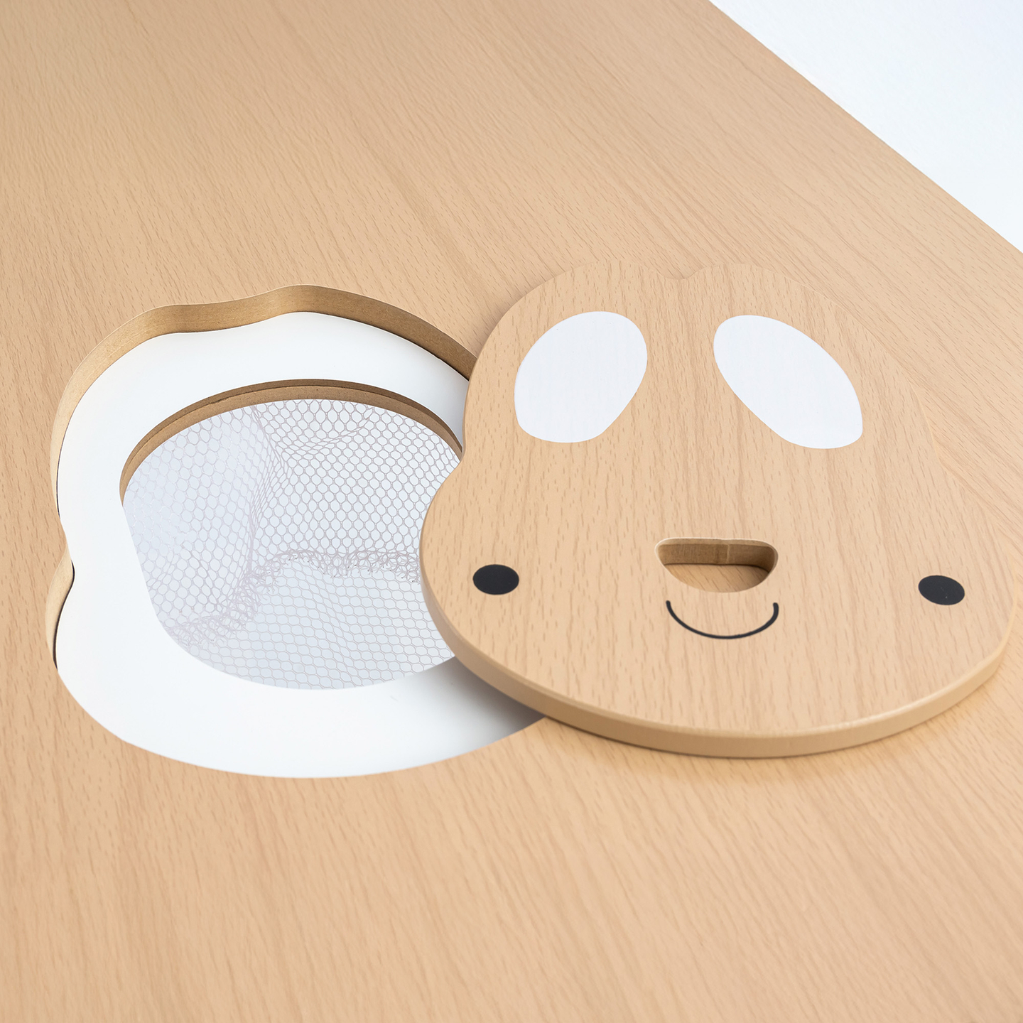 Table en bois avec rangement et 2 chaises Ensemble enfant - Lapin mignon