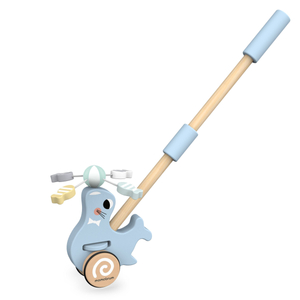 Sceau en bois avec bâton de poussée - pusher