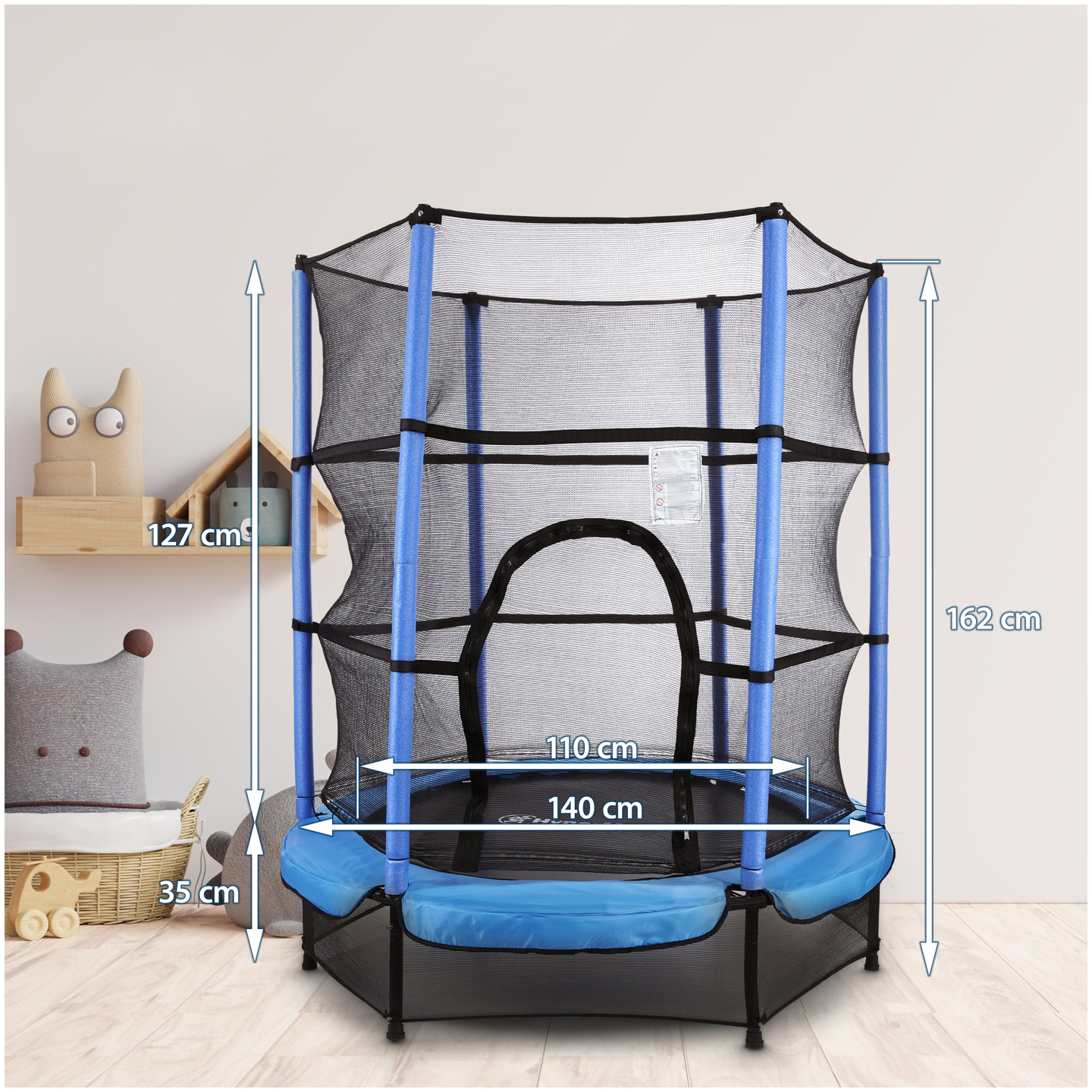 Trampoline domestique 140cm avec filet de sécurité - pour enfants de 3 à 6 ans