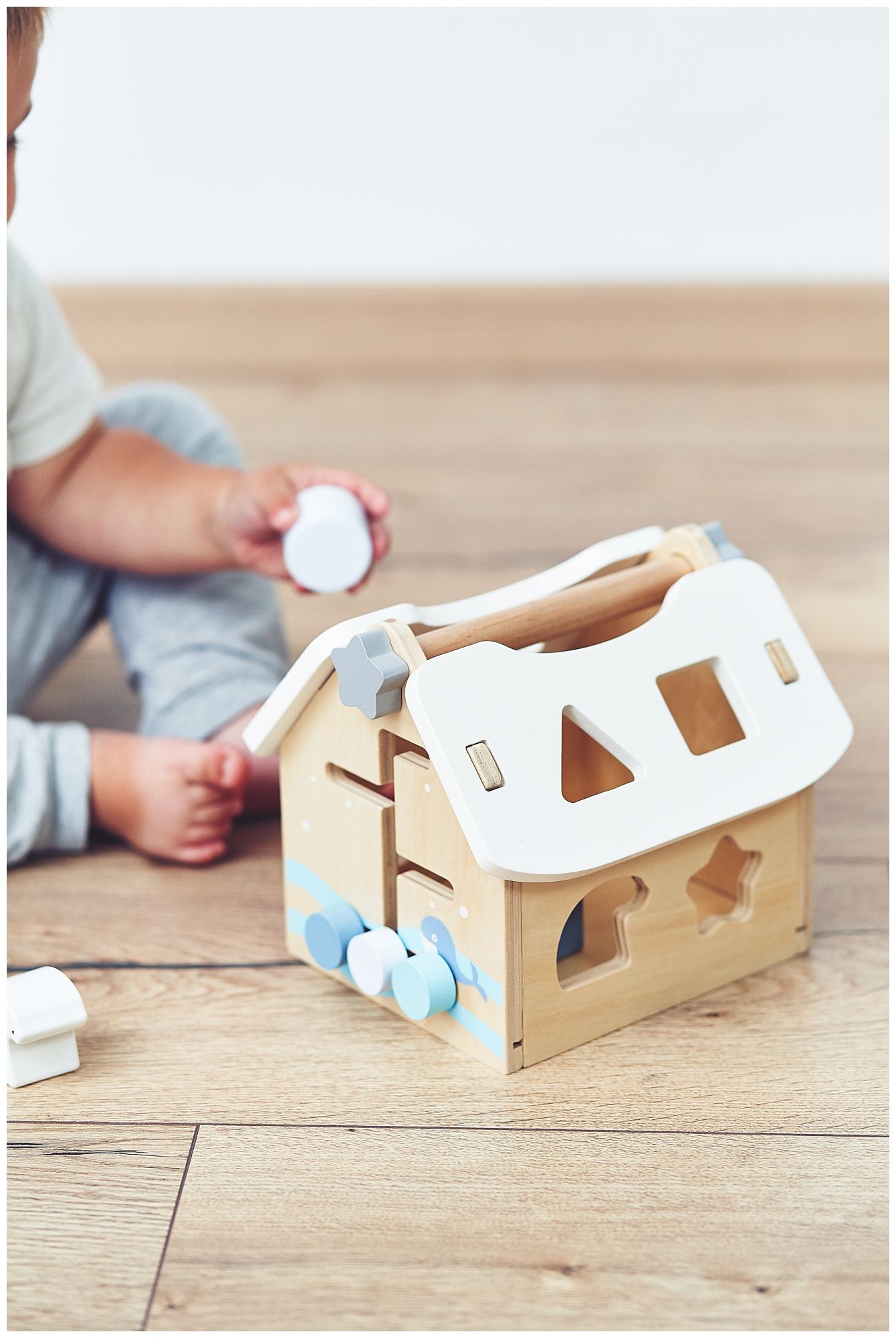 Trieur - maison éducative en bois avec des blocs