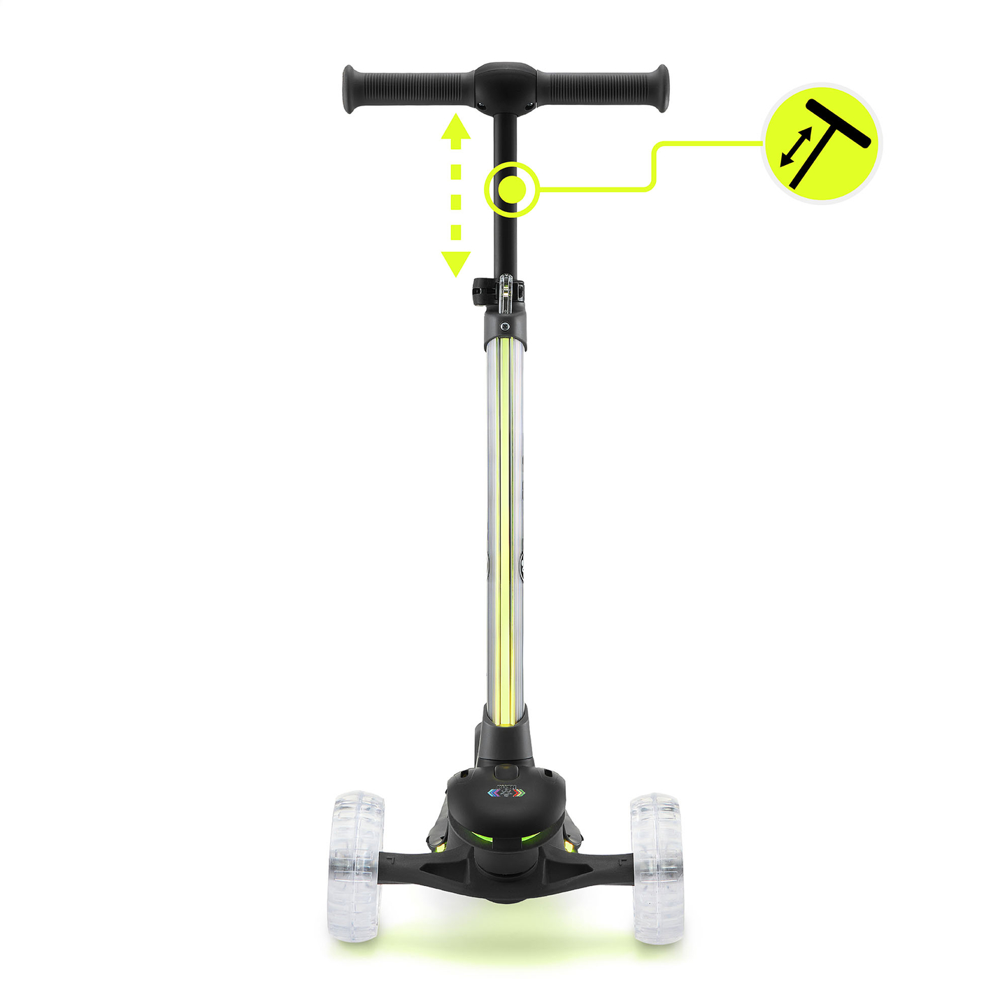 Trottinette d'équilibre HyperMotion BECKY - Éclairage LED RGB, noire