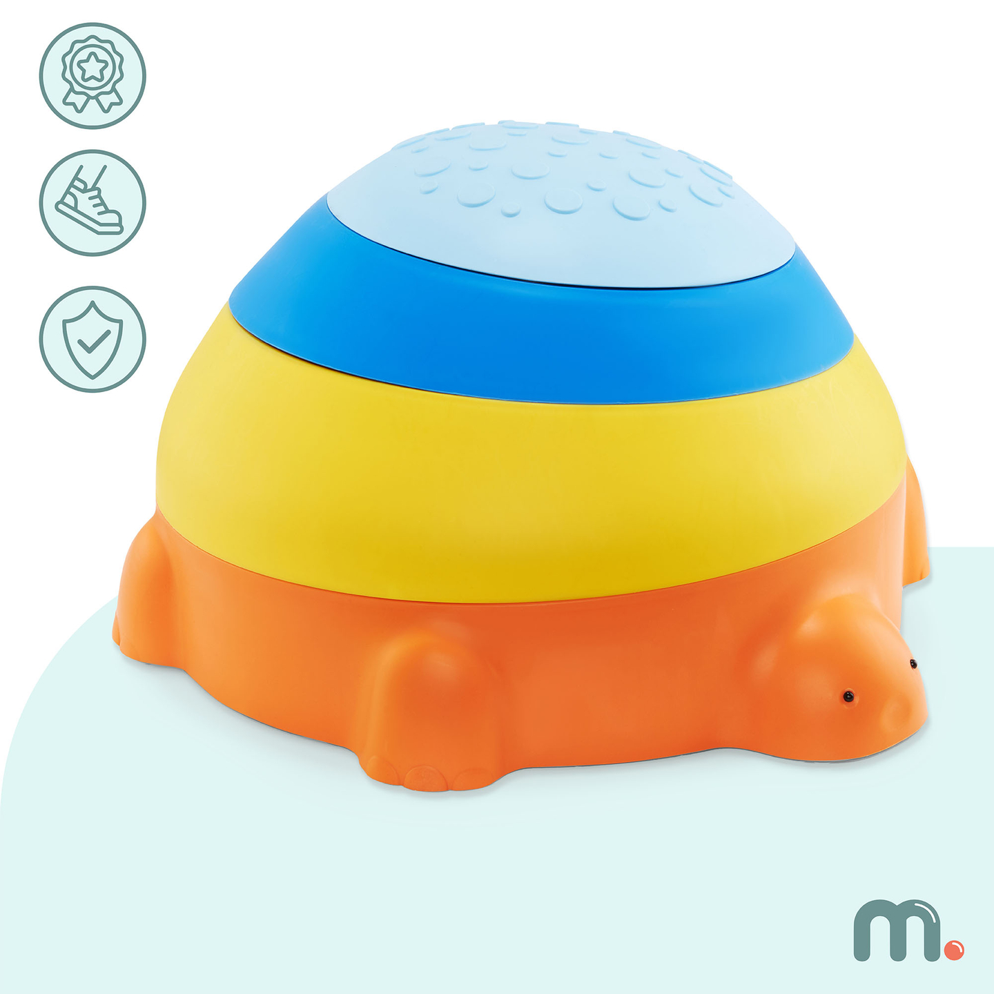 Parcours sensoriel pour enfants - Tortue colorée