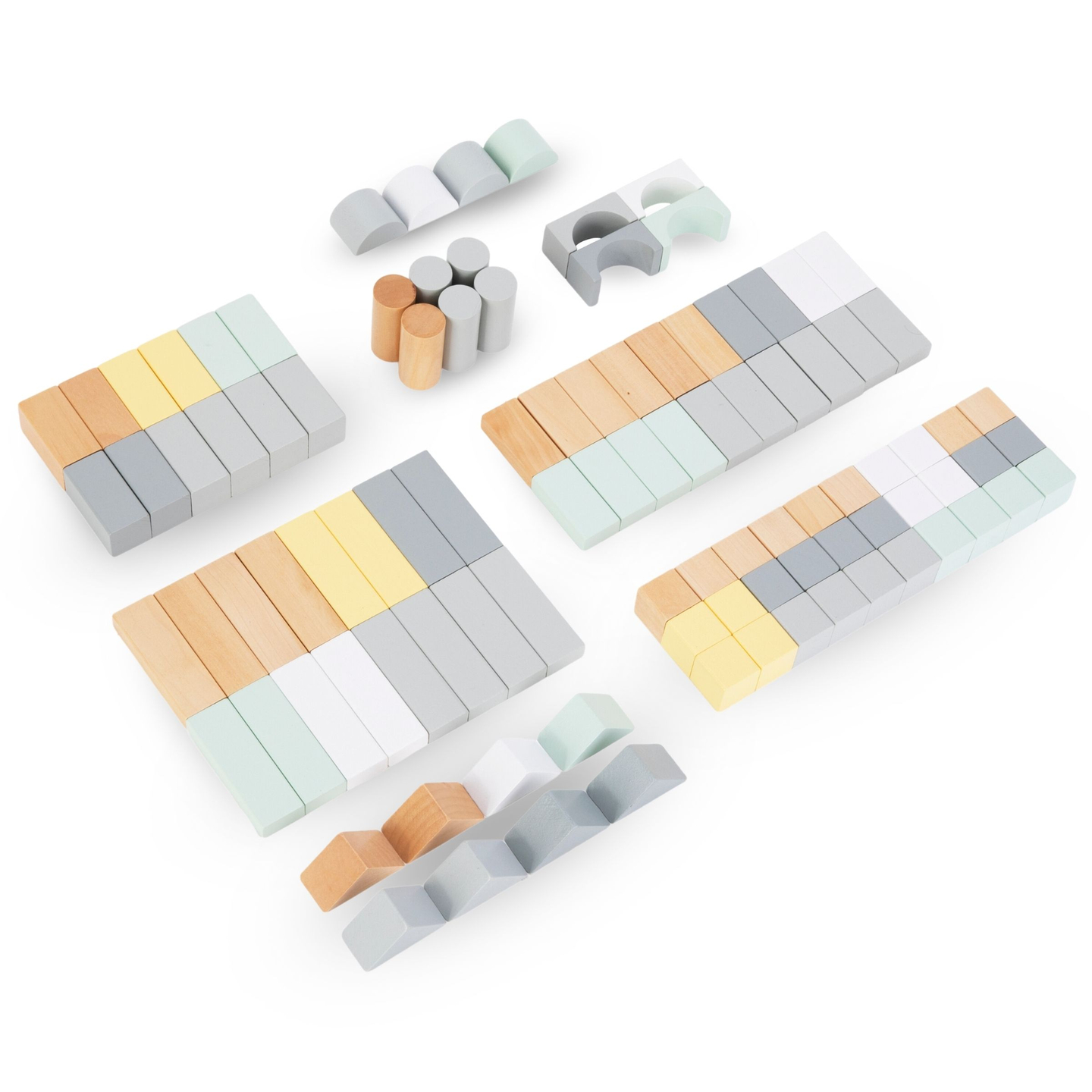 Blocs de bois pastel - lot de 100 pièces XL
