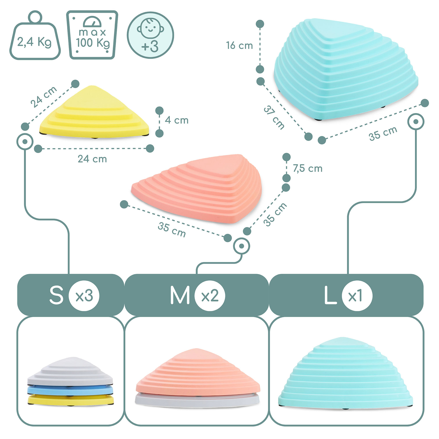 Pierres d'équilibre colorées - 6 pièces