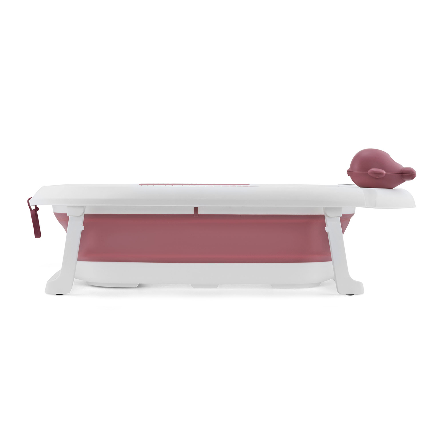 Baignoire pliante pour bébé avec thermomètre, insert et support - couleur rose sale